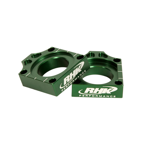 Suzuki RM-Z450 2005-2024 RHK Green Rear Chain Adjuster Axle Blocks