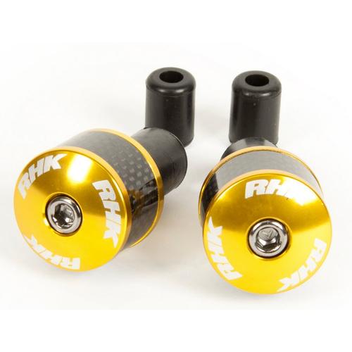 RHK Carbon Fiber Motorcycle Road Bike Handlebar Bar Ends - Gold