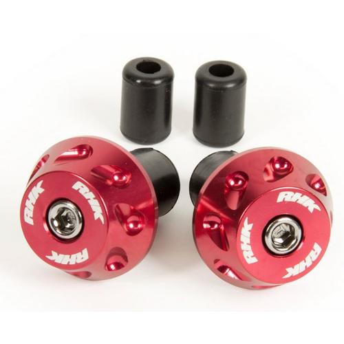 RHK Lightweight Motorcycle Road Bike Handlebar Bar Ends - Red
