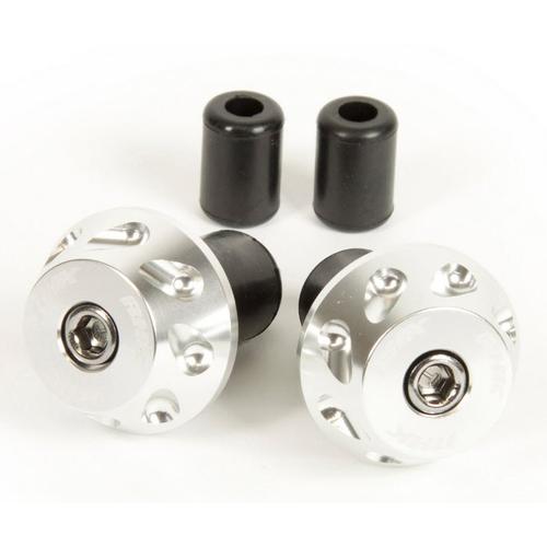 RHK Lightweight Motorcycle Road Bike Handlebar Bar Ends - Silver