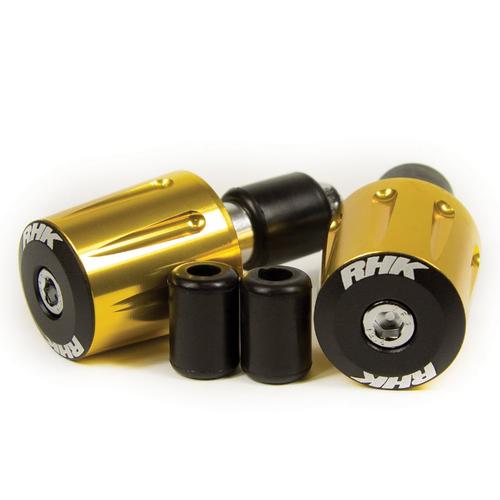 RHK Heavy Duty Motorcycle Road Bike Handlebar Bar Ends - Gold