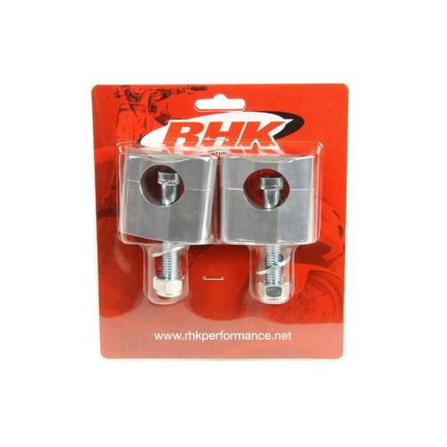 RHK Silver Tapered Handlebar Bar Clamps Rubber Type Mounts