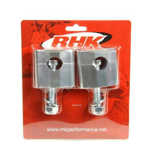 RHK Silver Std 7/8 Handlebar 35mm Riser Clamps Rubber Type Bar Mounts