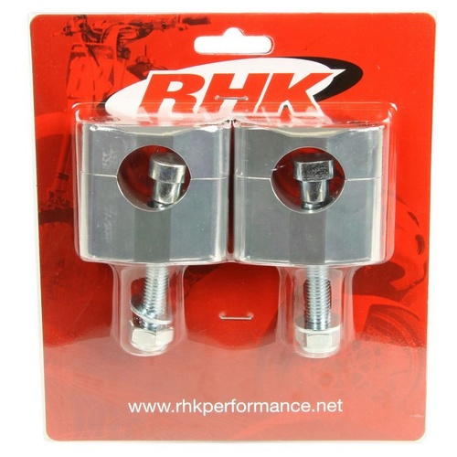 RHK Silver Aluminium Rubber Handlebar Mount Replacement for MX Triple Clamp