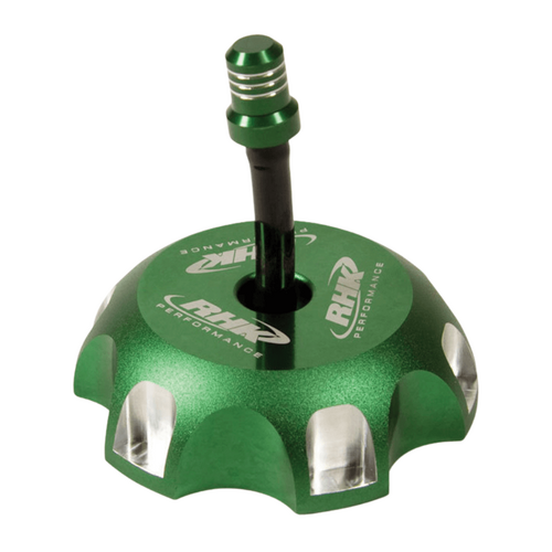 Kawasaki KX250 1999-2004 RHK Green Fuel Tank Cap Anodised Aluminium