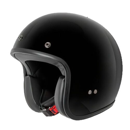 Rjays Trophy Open Face Motorcycle Helmet Solid Gloss Black