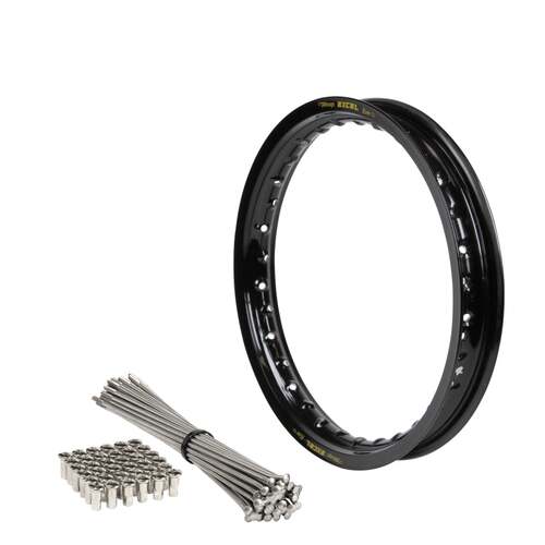 For Suzuki RM80 1988 - 2001 14x1.6 OEM Rear Black Excel Rim & Bulldog Spoke Set