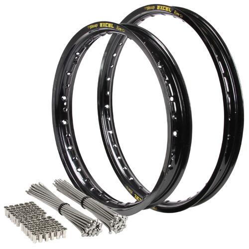 Kawasaki KX327X 2027 21/18 OEM Front Or Rear Black Excel Rim & Bulldog Spoke Set