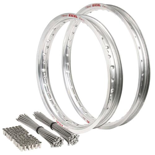 Kawasaki KX327X 2027 21/18 OEM Front Or Rear Silver Excel Rim & Bulldog Spoke Set