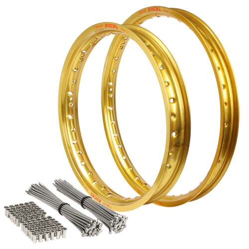 KTM 530 EXC 2008-2011 21/18 OEM Front/Rear Gold Excel Rim & Bulldog Spoke Set