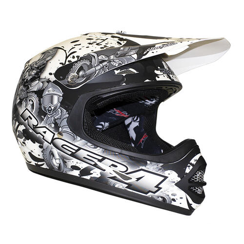 RXT Helmet Off-Road Racer 4 Kids Matt Black/White