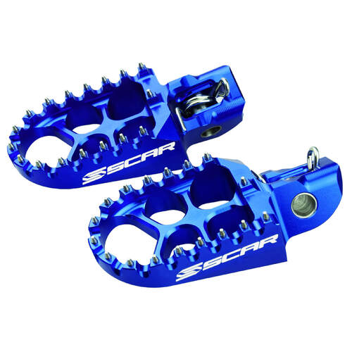 Scar Racing Evo Blue 57mm Wide Footpegs Fits Yamaha