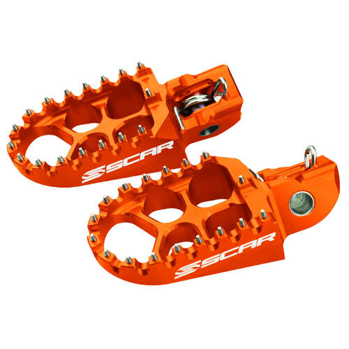 Scar Racing Evo Orange 57mm Wide Footpegs Fits KTM