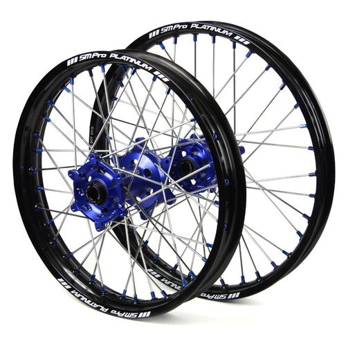 Kawasaki KLX450R 2008-2024 SM Pro Wheelset Wheels Pair 21/18 Black Rim Blue Hub 