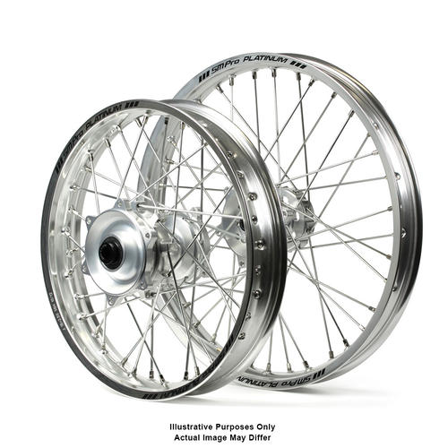 Fits Suzuki DR650 1996-2021 Cush Drive Wheel Set SM Pro Silver Rims / Silver Hubs 21x1.85 / 18x2.50 