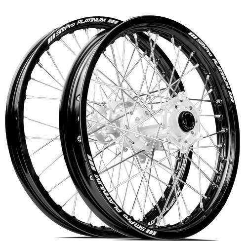 Yamaha YZ250X 2016 - 2023 SM Pro MX SNR Wheel Set 21/19 Black Rims Silver Hubs SS Silver Spokes
