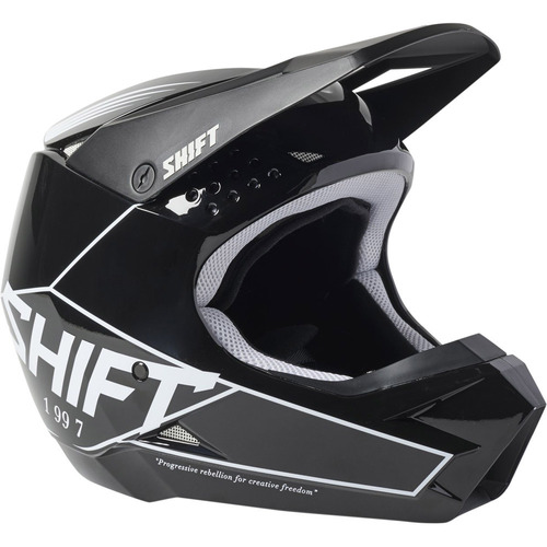 Shift White Label Bliss MX Motocross Helmet Black White L