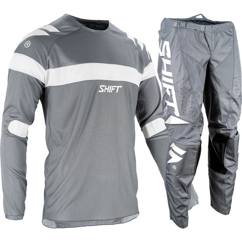 Shift MX21 White Label Void MX Motocross Jersey & Pants Set Grey White