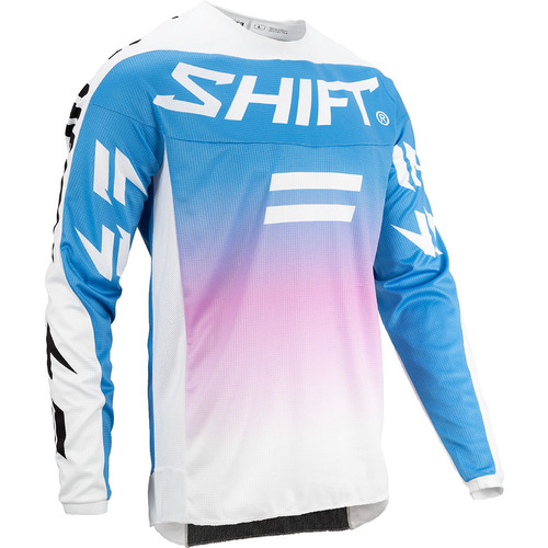 Shift White Label Fade MX Motocross Jersey White Blue