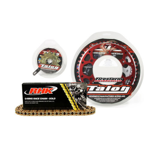 Honda XR650R 2000 2008 13T/52T Talon RHK ORing Chain & Red Sprocket Kit