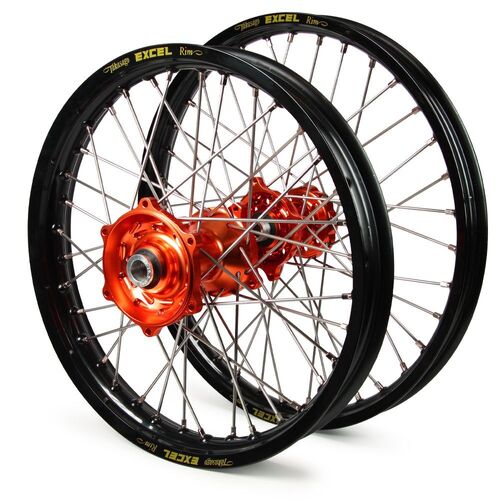 KTM 350 SX-F 2015-2022 21/19 Wheelset Pair Black Excel Rims Orange Talon Hubs