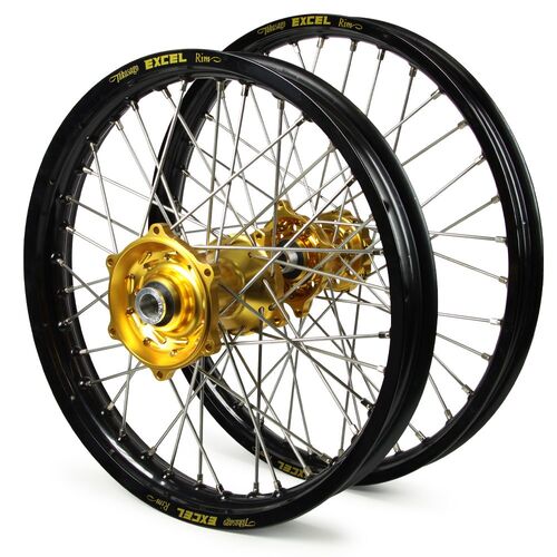 Husqvarna TE300 2016-2023 21/18 Wheelset Pair Black Excel Rims Gold Talon Hubs