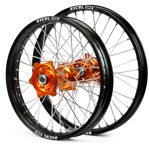 Husqvarna FE350 2014 - 2022 Wheel Set Black Excel Rims Orange Talon Hubs 21/18x2.15