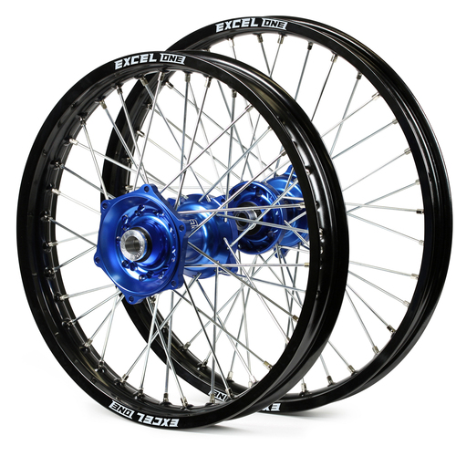 Husqvarna FC 450 2014 - 2023 Wheel Set Black Excel Rims Blue Talon Hubs 21/19x2.15