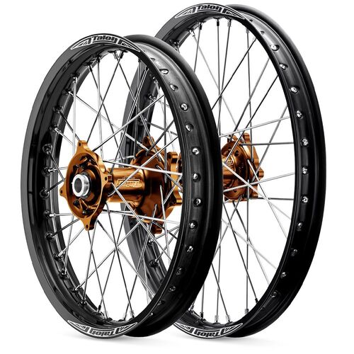 Yamaha YZ125 2008-2024 21/19 Talon Wheelset Wheels Pair Black Rims Mag Hubs