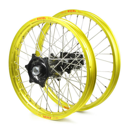 Fits Suzuki RM125 2001-2009 Wheel Set Yellow Excel SNR MX Rims Black Talon Hubs 21/19x2.15