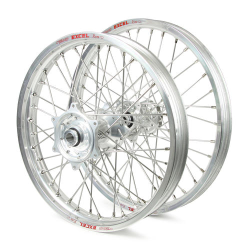 Honda CRF250R 2004 - 2013 Wheel Set Silver Excel Snr MX Rims Silver Talon Hubs 21/19x2.15