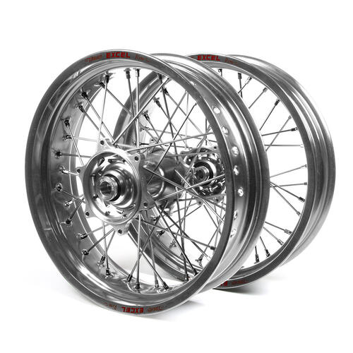 Honda CRF250R 2014 - 2017 Supermotard Wheel Set Silver Excel Rims Silver Talon Hubs 17x3.50/17x4.25
