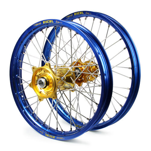 Husaberg TE250 2003 - 2014 Wheel Set Blue Excel Snr MX Rims Gold Talon Hubs 21/18x2.15