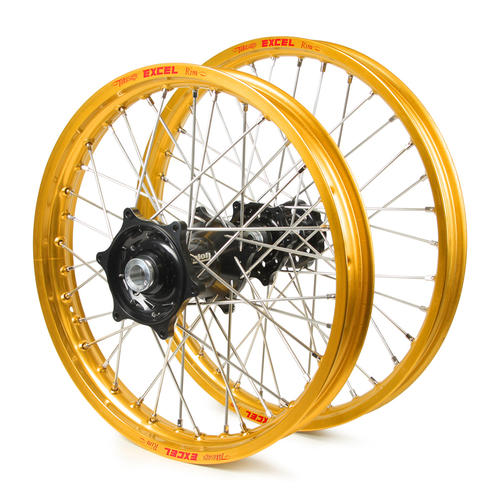 Husqvarna FE350 2014 - 2015 Wheel Set Gold Excel Snr MX Rims Black Talon Hubs 21/18x2.15