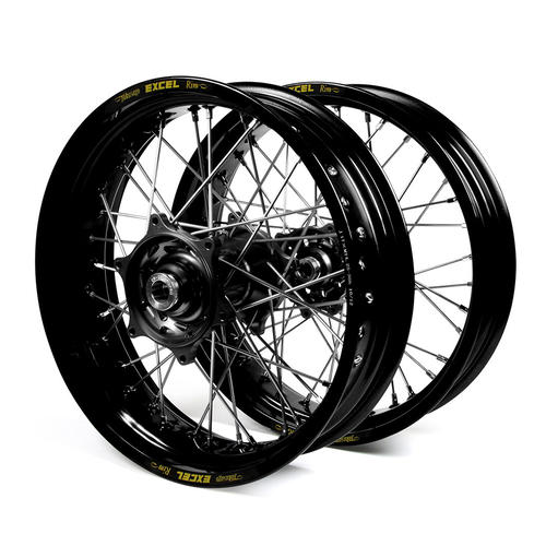 Husqvarna TC350 2014 - Supermotard Wheel Set Black Excel Rims Black Talon Hubs 17x3.50/17x4.25