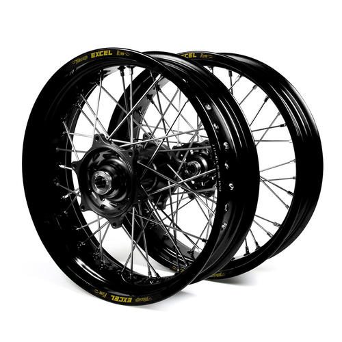 Husqvarna FE450 2014-2015 Supermotard Wheel Set Black Excel Rims Black Talon Hubs 17x3.50/17x4.25