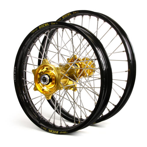 Kawasaki KX250F 2006-2017 Wheel Set Black Excel SNR MX Rims Gold Talon Hubs 21/19x2.15