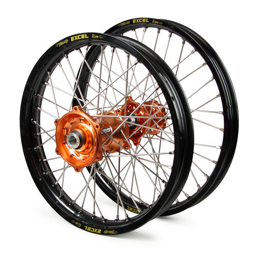 KTM 65 SX 2012 - 2015 Wheel Set Black Excel JNR MX Rims Orange Talon Hubs 14x1.6/12X1.6