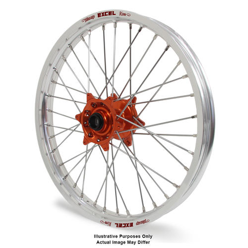 KTM 1090 2013 - 2016 Adventure Front Wheel Silver Excel Rims Orange Talon Hubs 21x1.85