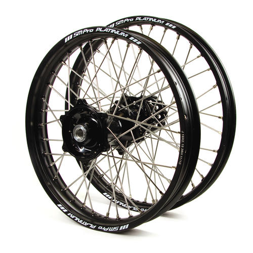 Suzuki RM85 2002 - 2019 Wheel Set Black Platinum Jnr MX Rims Black Talon Hubs 19x1.4/16x1.85