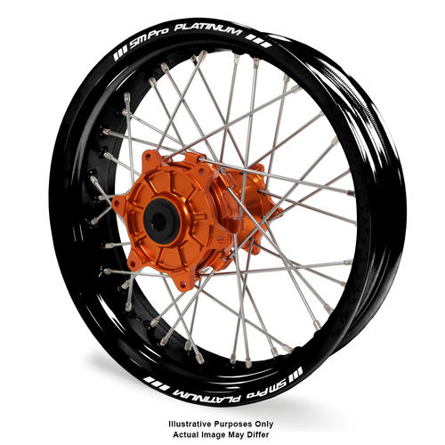 KTM 1090 2013 - 2016 Adventure Rear Wheel Black Platinum Rims Orange Talon Hubs 17x4.50