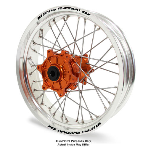 KTM 1090 2013 - 2016 Adventure Rear Wheel Silver Platinum Rims Orange Talon Hubs 18x4.25