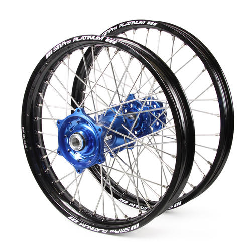 Husqvarna TC250 2016 - 2017 Wheel Set Black Platinum SNR MX Rims Blue Talon Hubs 21/19x2.15