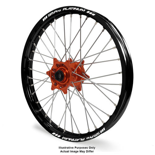 KTM 1090 2013 - 2016 Adventure Front Wheel Black Platinum Rims Orange Talon Hubs 21x1.85