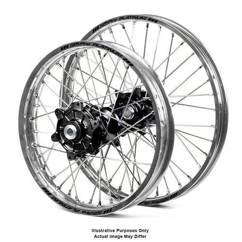 KTM 790 ADVENTURE 2019 - 2024 Wheel Set Silver Platinum Rims Black Talon Hubs 21x1.85/18x4.25