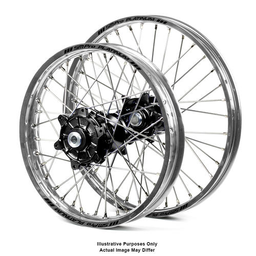 KTM 1090 ADVENTURE R 2017-2024 Wheel Set Silver Platinum Rims Black Talon Hubs 21x1.85/17x5.00