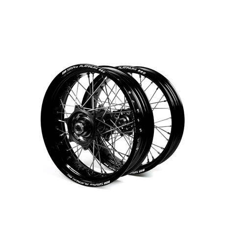 Husaberg FE501 2003-2014 Wheel Set Black Platinum Supermoto Rims Black Talon Hubs 17x3.50/17x4.25