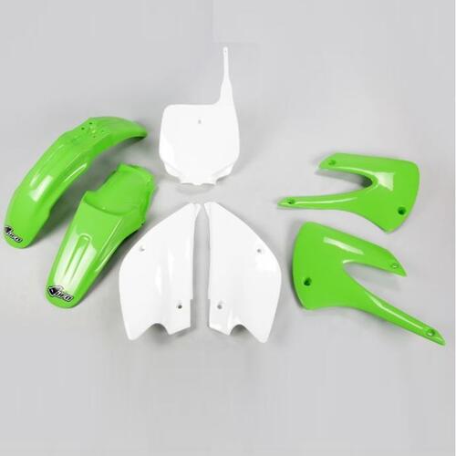 Kawasaki KX85 2001-2012 UFO Complete Plastics Kit OEM Green/White