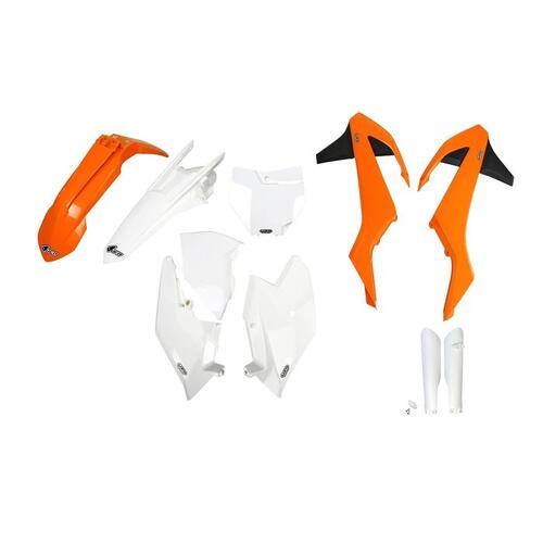 KTM 125 SX 2016-2018 UFO Complete Plastics Kit OEM Orange/White (2016colour)
