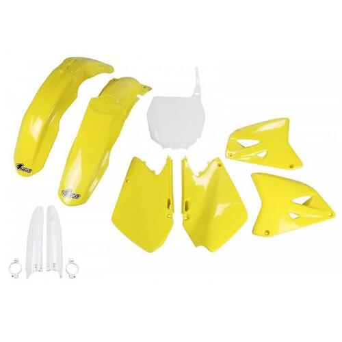 Suzuki RM125 2001-2005 UFO Complete Plastics Kit OEM Yellow/White